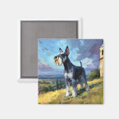 Schnauzer Sunlit Countryside Landscape Art マグネット (正面/裏面)