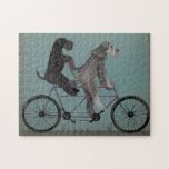 Schnauzer Tandem ジグソーパズル<br><div class="desc">Schnauzer Tandem by Fabfunky. Features schnauzers riding a bicycle in a whimsical,  steampunk style. | 192047D</div>