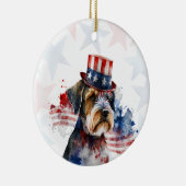 Schnauzer terrier Dog, 4th of july Personalized セラミックオーナメント (右)