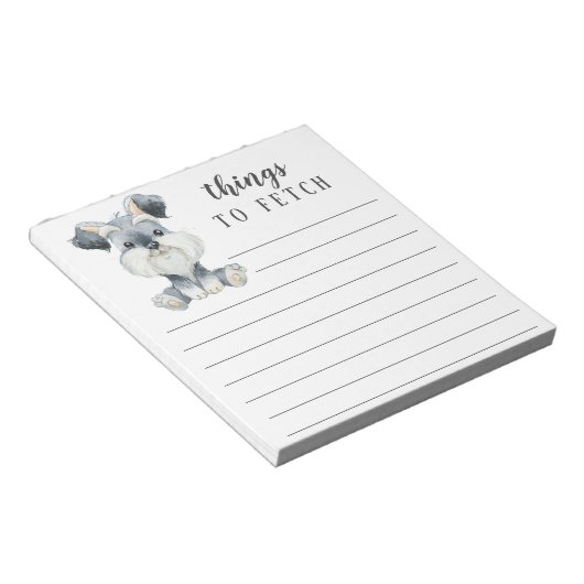 Schnauzer Things to Fetch ノートパッド (アングル)