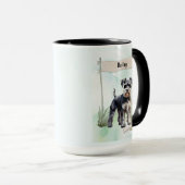 Schnauzer Watercolor Personalized Dog マグカップ (正面右)