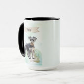 Schnauzer Watercolor Personalized Dog マグカップ (正面左)