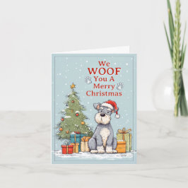 Schnauzer We Woof You a Merry Christmas シーズンカード