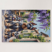 Schnauzer Wisteria Street Art ジグソーパズル (横)