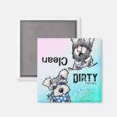 Schnauzers Clean Dirty Dishwasher Magnet マグネット (正面/裏面)
