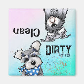 Schnauzers Clean Dirty Dishwasher Magnet マグネット (正面)