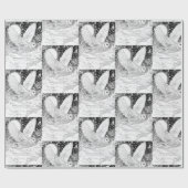 Schnee-Eule im Flug unterm Sternenhimmel ラッピングペーパー (フラット)