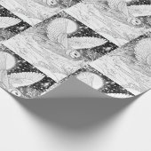 Schnee-Eule im Flug unterm Sternenhimmel ラッピングペーパー (角)