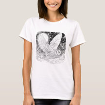 Schneeeule Eule bei Nacht unterm Sternenhimmel