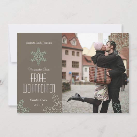 Schneeflocken Foto Weihnachten シーズンカード (正面)