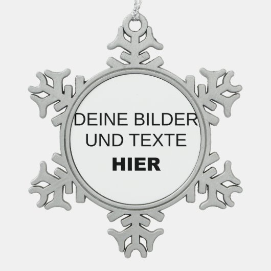 Schneeflocken Weihnachtsbaum-Anhänger gestalten スノーフレークピューターオーナメント (正面)