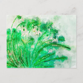Schneeglöckchen Aquarell. Blumenaquarell gemalt. ポストカード