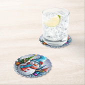 Schneemann in Winterlandschaft -  ペーパーコースター (インサイチュ)