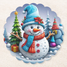 Schneemann in Winterlandschaft - 