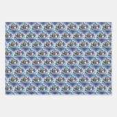 Schneemann in Winterlandschaft -  ラッピングペーパーシート (正面3)