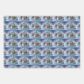 Schneemann in Winterlandschaft -  ラッピングペーパーシート (正面2)