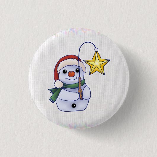 Schneemann mit Stern 缶バッジ (正面)