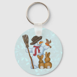 Schneemann mit tieren キーホルダー