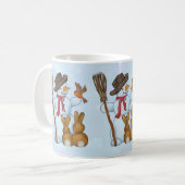 Schneemann mit Tieren コーヒーマグカップ (正面左)