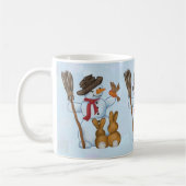 Schneemann mit Tieren コーヒーマグカップ (左)