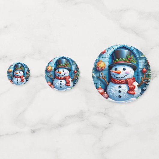 Schneemann mit Weihnachtsdeko - コンフェッティ (裏面)