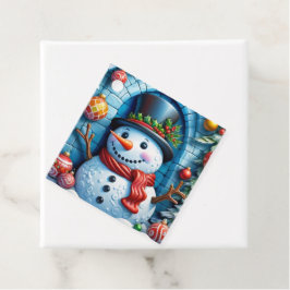 Schneemann mit Weihnachtsdeko - フェイバータグ