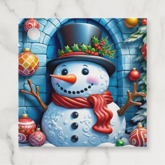 Schneemann mit Weihnachtsdeko - フェイバータグ (正面)