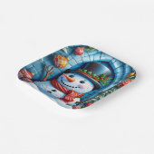 Schneemann mit Weihnachtsdeko -  ペーパープレート (傾斜あり)
