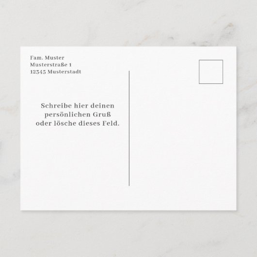 Schneemann mit Weihnachtsdeko -  ポストカード (裏面)