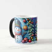 Schneemann mit Weihnachtsdeko -  モーフィングマグカップ (正面左)