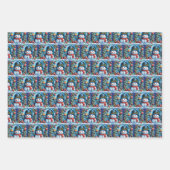 Schneemann mit Weihnachtsdeko -  ラッピングペーパーシート (正面2)