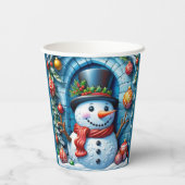 Schneemann mit Weihnachtsdeko - 紙コップ (裏面)