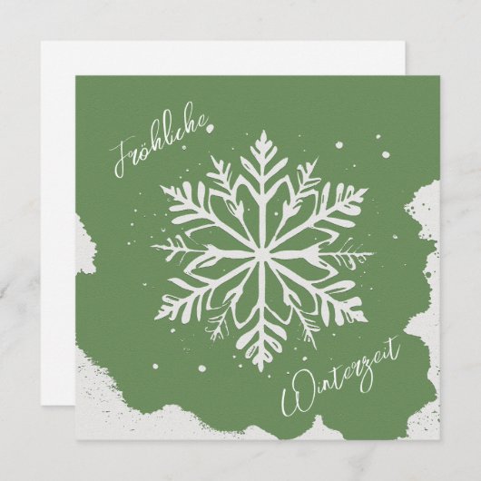 Schneestern auf grünem Hintergrund - Prägeoptik (正面/裏面)