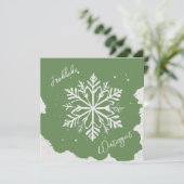 Schneestern auf grünem Hintergrund - Prägeoptik (スタンド正面)