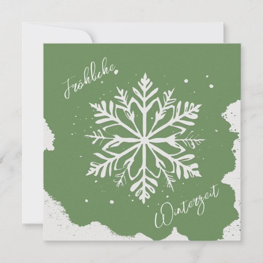 Schneestern auf grünem Hintergrund - Prägeoptik (正面)