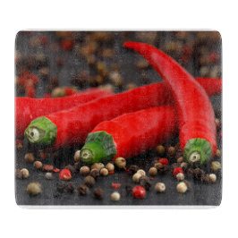 Schneidebrett mit Peperoni カッティングボード