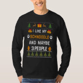 Schnoodle Dog Owner  Dog Ugly Christmas Sweater Tシャツ (正面)