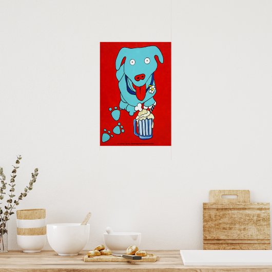"SCHNOOK'S ROOT BEER FLOAT" Dog Art Print ポスター (キッチン)