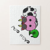 Schnozzle牛安定した利益源の漫画w/Moneyのバッグ ジグソーパズル (縦)