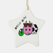 Schnozzle牛安定した利益源の漫画w/Moneyのバッグ セラミックオーナメント (右)