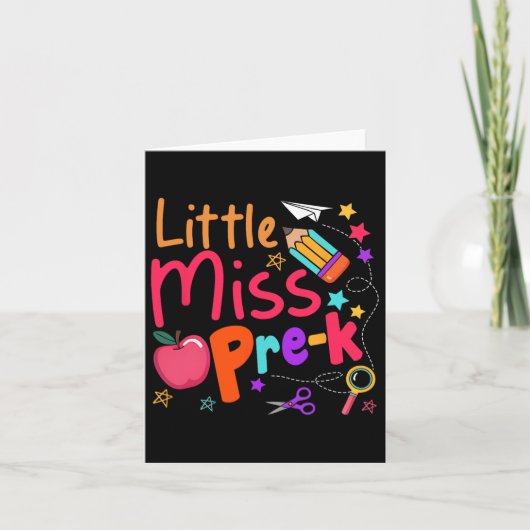 Schoに戻恋しく思る学校の小さなプレKの最初の日 カード (正面)