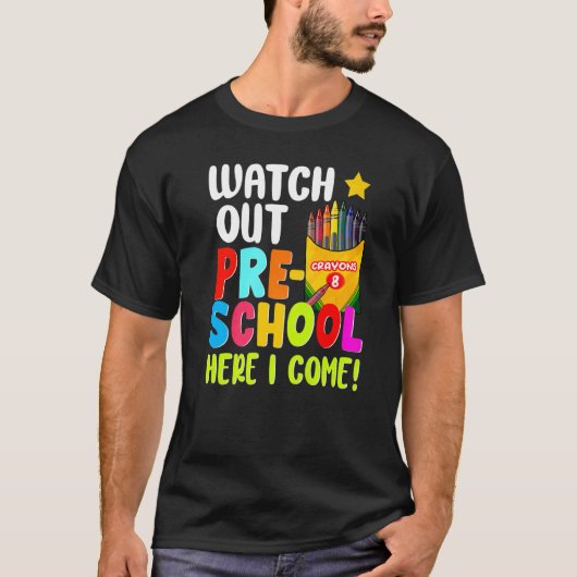 Schoの最初の日にプレ来スクールを見る Tシャツ (正面)
