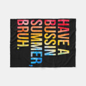 Schoの最後の日にバッシンの夏の先生を取る フリースブランケット (正面(横))