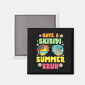 Schoの最後の日にSkibidiの夏の木を持っている マグネット (正面/裏面)
