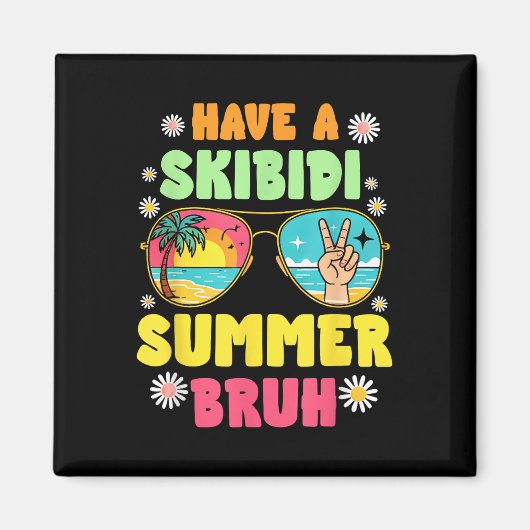 Schoの最後の日にSkibidiの夏の木を持っている マグネット (正面)
