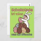 Schokolade ist alles, was ich brauche ポストカード (正面/裏面)