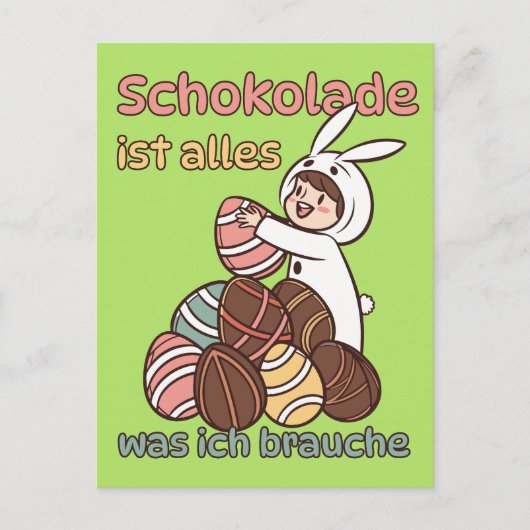 Schokolade ist alles, was ich brauche ポストカード (正面)