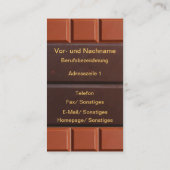 Schokolade -  Visitenkartenvorlage 名刺 (裏面)