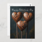 Schokoladen Cake Pops Herzen Valentinstag ポストカード (正面/裏面)