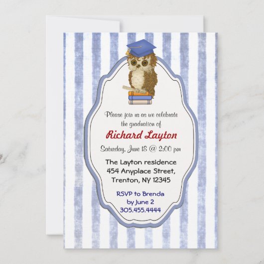 Scholar Owl – 卒業招待状 招待状 (裏面)